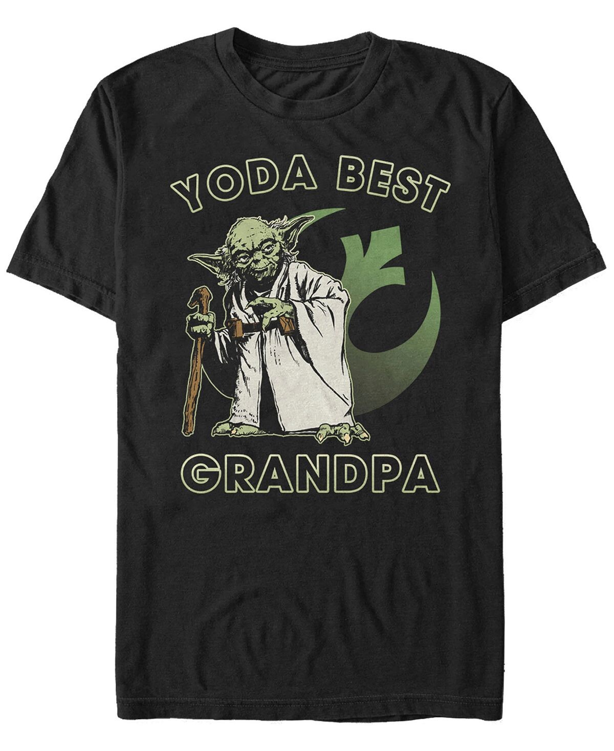 

Мужская футболка с коротким рукавом с логотипом star wars yoda best grandpa rebel logo Fifth Sun, черный