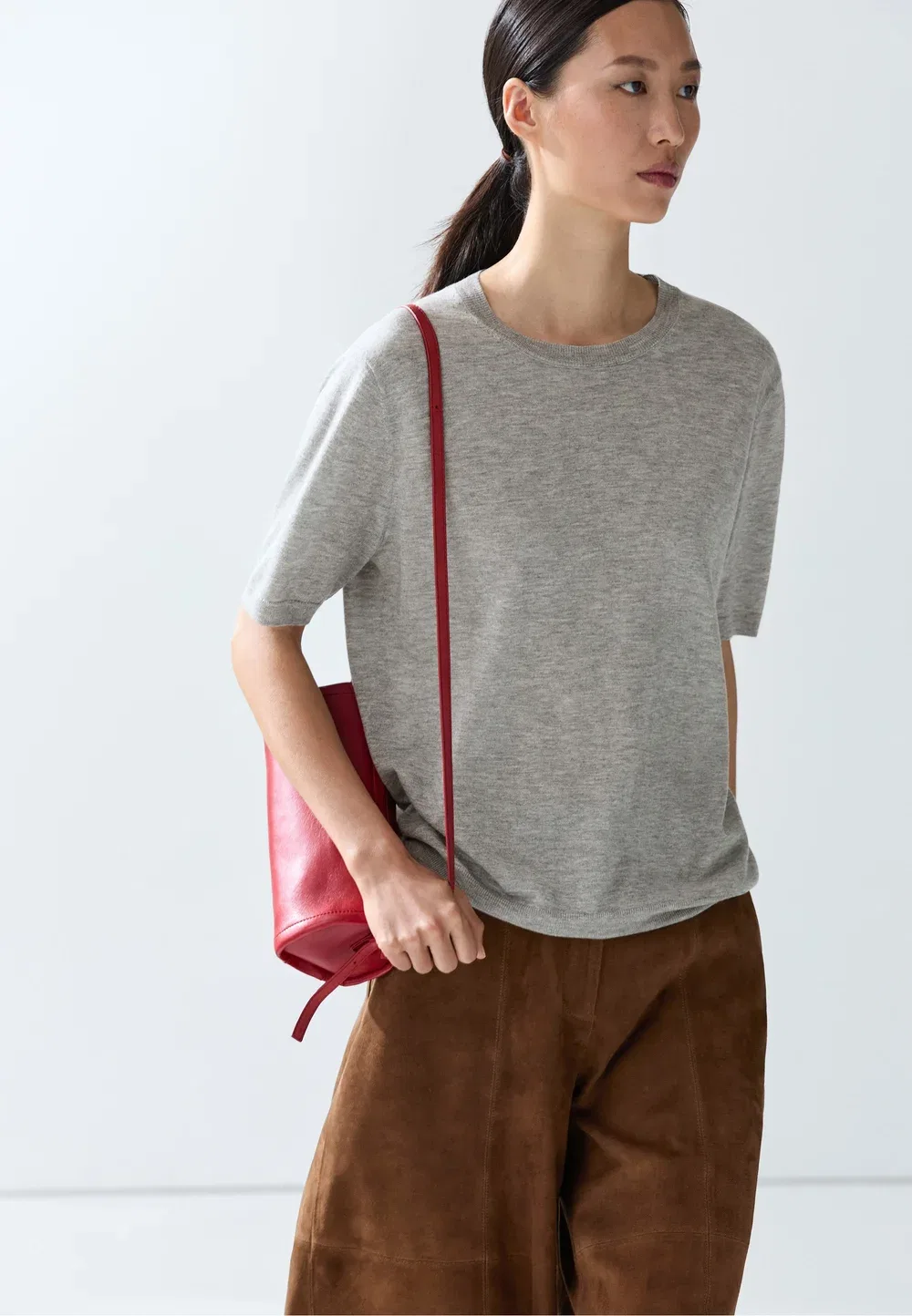Простая футболка Massimo Dutti, Grey — фото 3