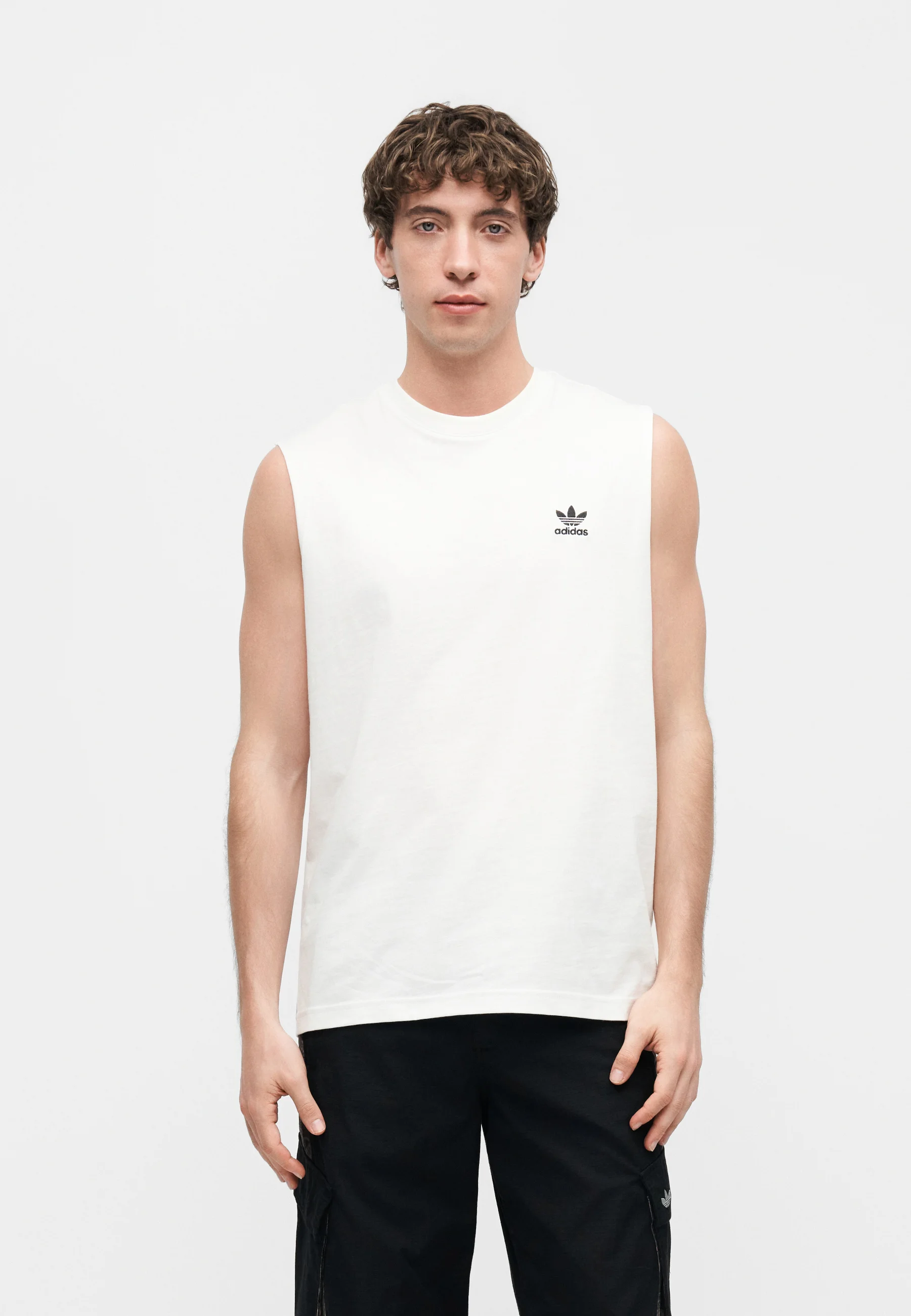 Футболка с принтом трилистника Adidas Originals, White