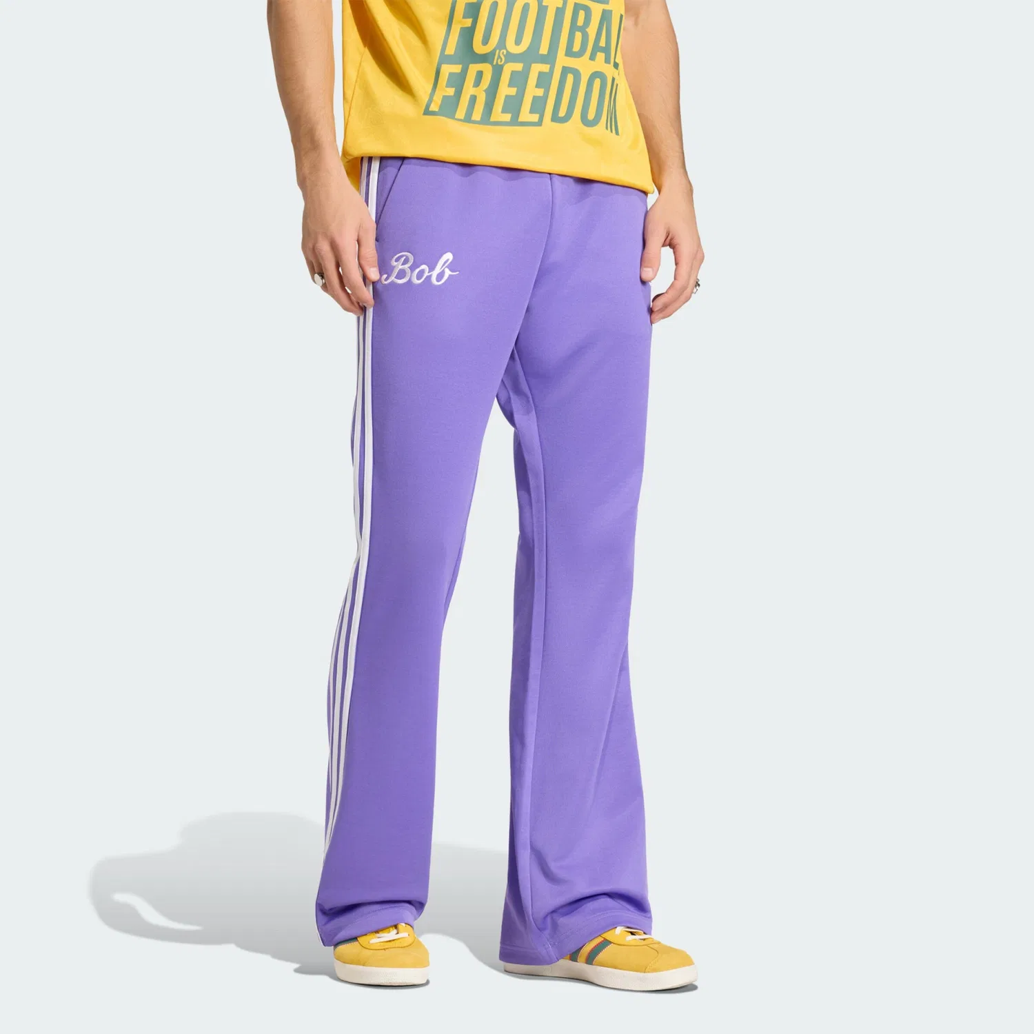Спортивные брюки Adidas Performance Regular Workout Pants Bob Marley фиолетового цвета — фото 4