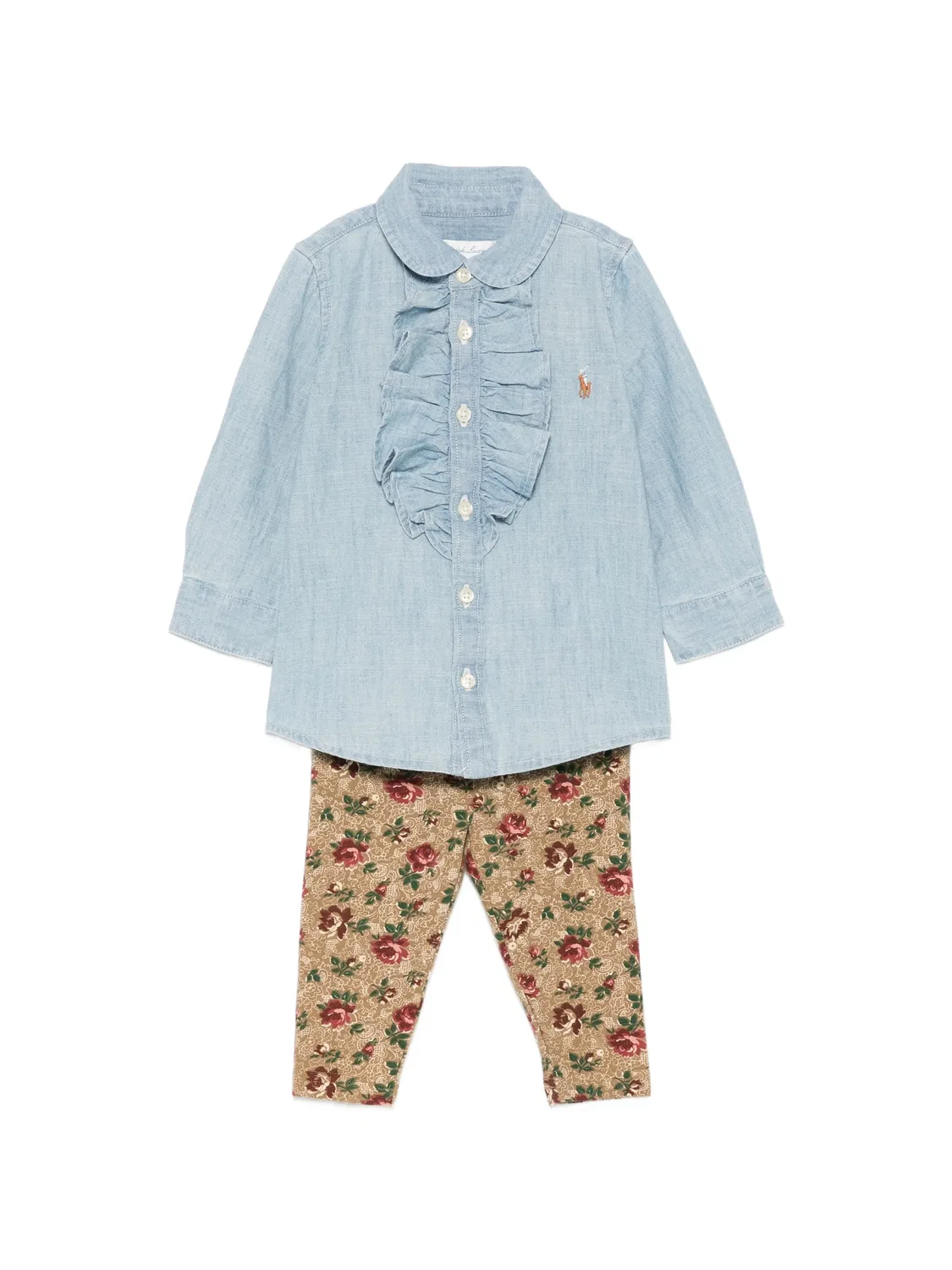 Комплект из рубашки и брюк с цветочным принтом Polo Ralph Lauren, синий