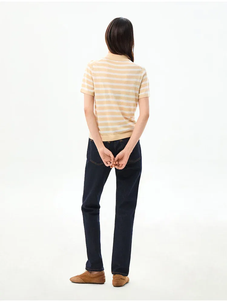 Свитер Polo из смеси шелка TOMMY HILFIGER, Mustard — фото 3