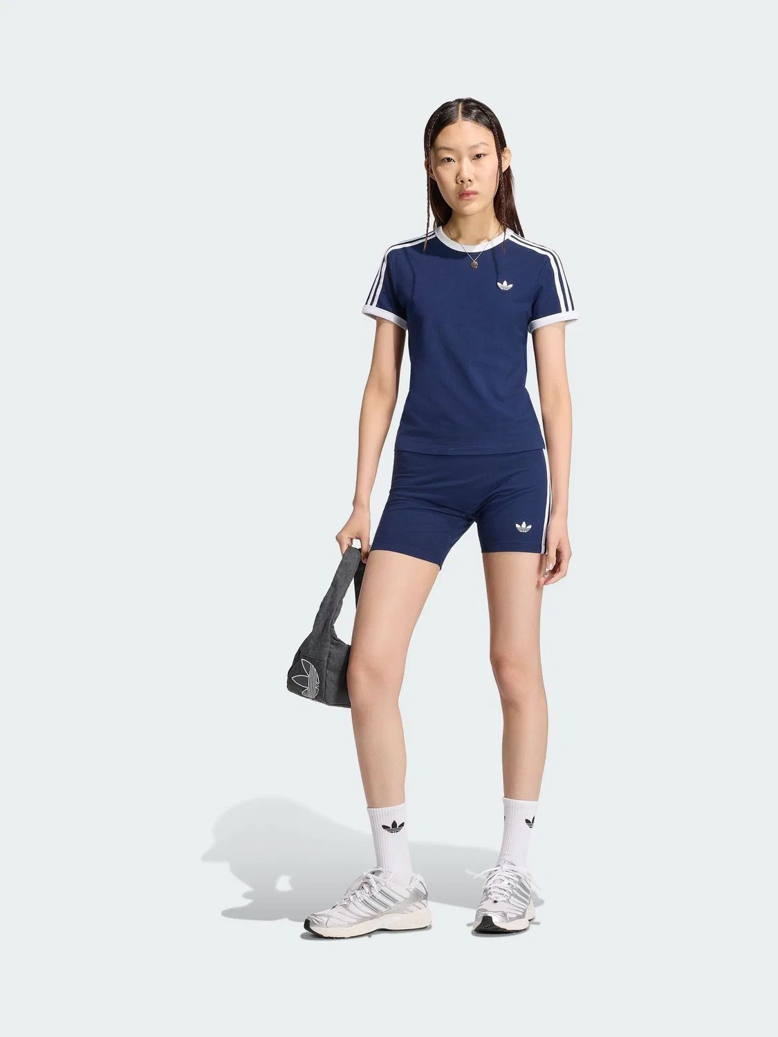 Футболка с 3 полосками, slim fit adidas originals, синий — фото 2