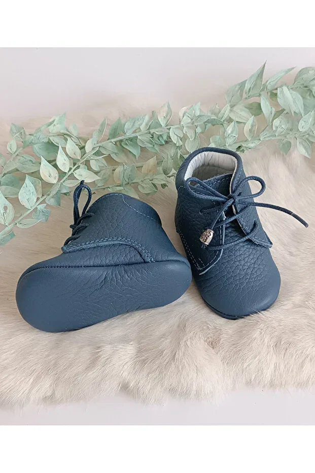 Детские ботинки для мальчиков из натуральной кожи Hodore, Jeans Blue — фото 3