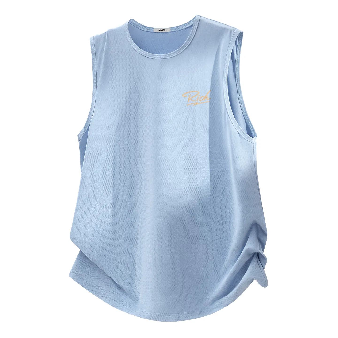 Детский топ-майка с круглым вырезом Ice Silk Cooling Glacier Blue (Ma Ji Ma Sparkling Chest Logo) MINISO, Glacier Blue