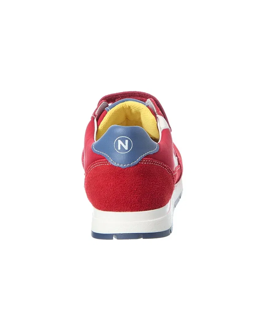 Детские кроссовки на липучках с серебристой фурнитурой Naturino Miblo Suede & Nylon, красный — фото 3