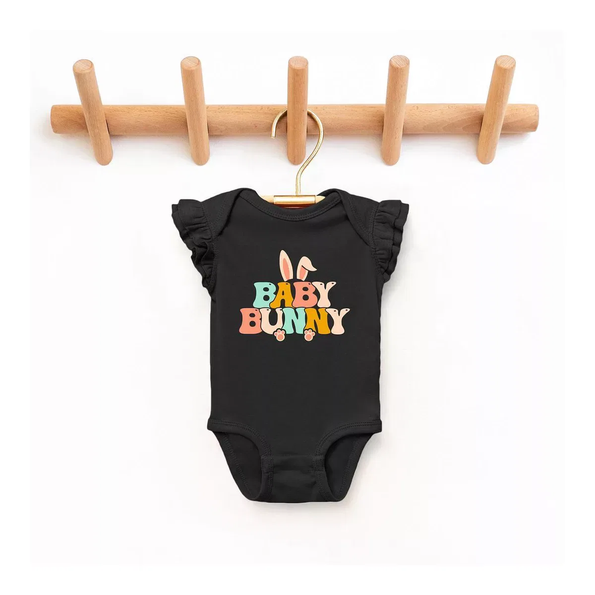 Детский боди с принтом Bunny Ears The Juniper Shop, Black