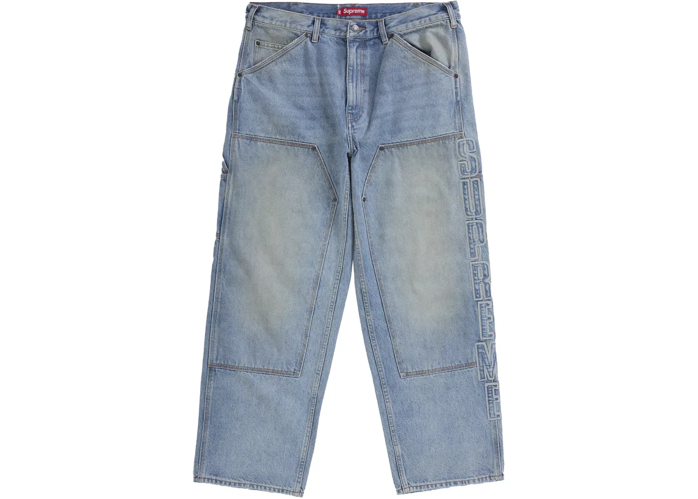 Мужские джинсы с двойным коленом и светоотражающими элементами Supreme, Denim