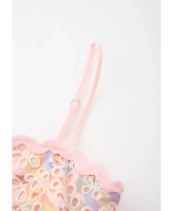 Детское платье для девочек с принтом Alanna Frill Embroidered Maxi Dress Marlo Kids, мультиколор — фото 4
