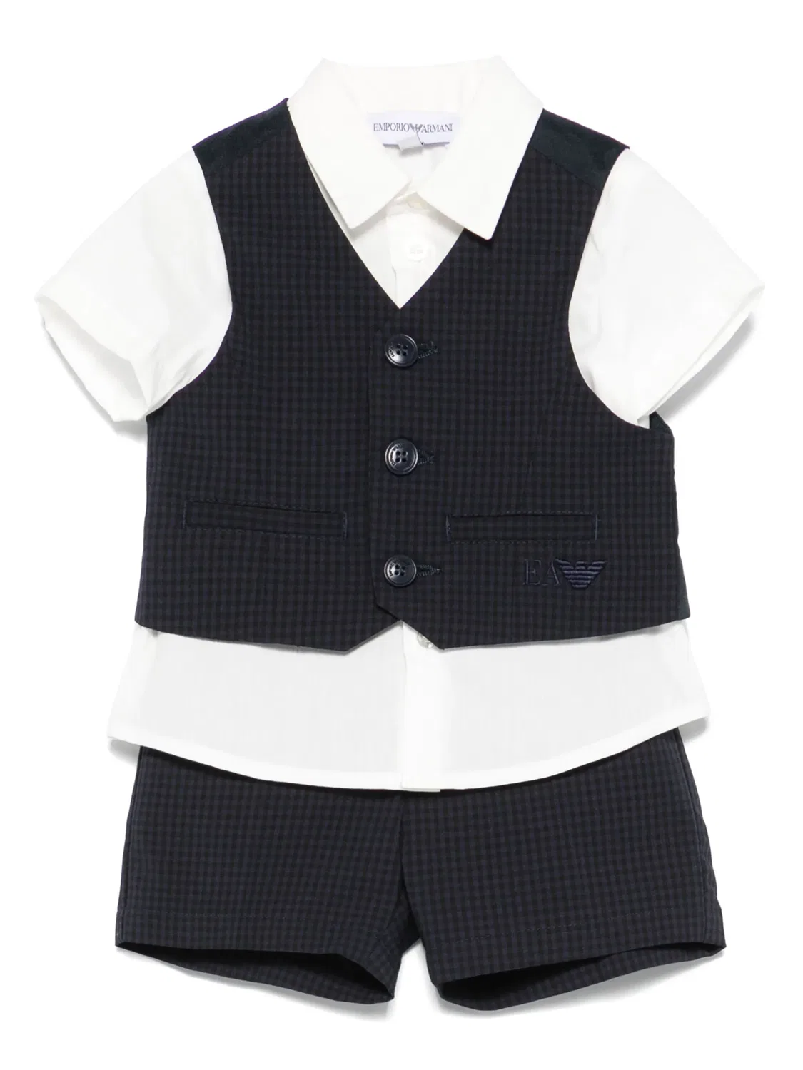 Комплект с короткими шортами для мальчиков Emporio Armani, синий