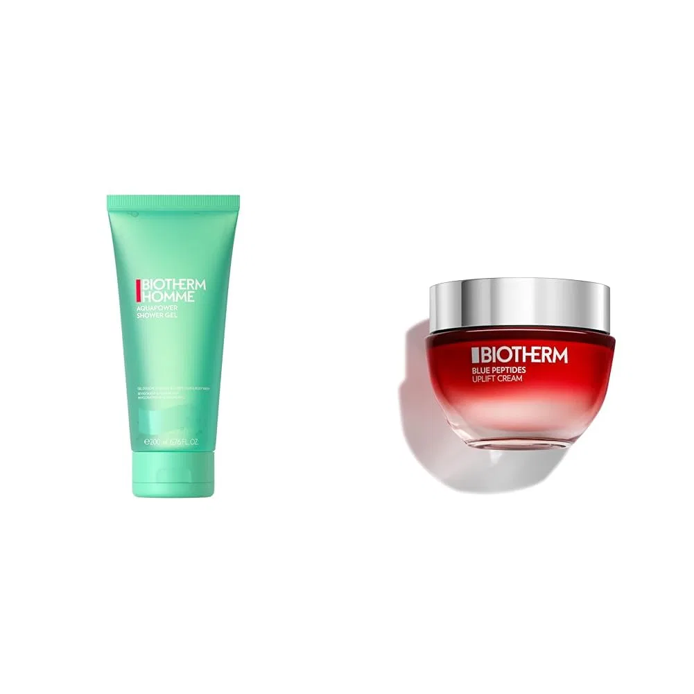 Гель для душа + Крем для лица Biotherm Aquapower Shower Gel 200 ml + Blue Peptides Uplift Cream 50 ml