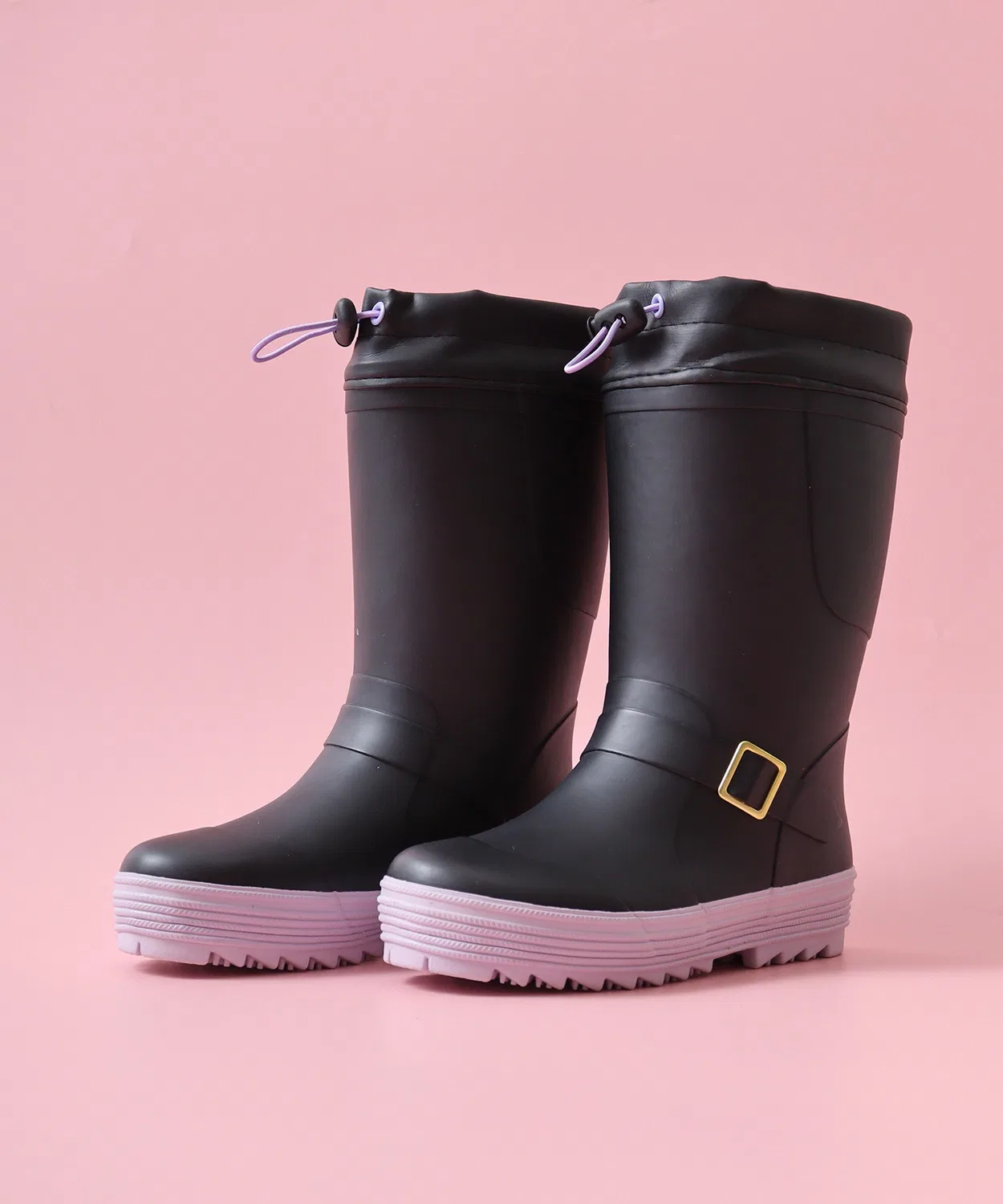 Детские сапоги дождевые с принтом, модель Engineer Rain Boots CIRCLE, Black