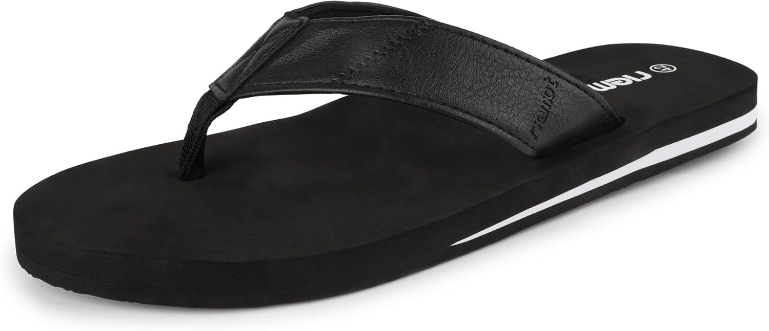 

Мужские вьетнамки riemot с поддержкой свода стопы, сандалии с мягкой подошвой, летние тапочки для пляжа, бассейна, путешествий, удобные душевые тапочки, размер 8-14, черный