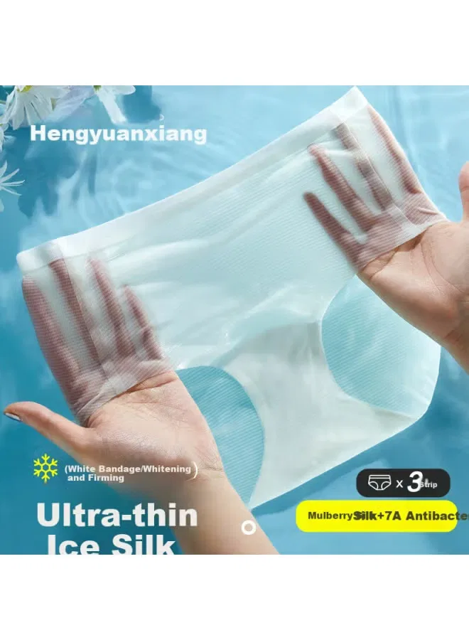 Трусы бесшовные с шелковой ластовицей Hengyuanxiang
