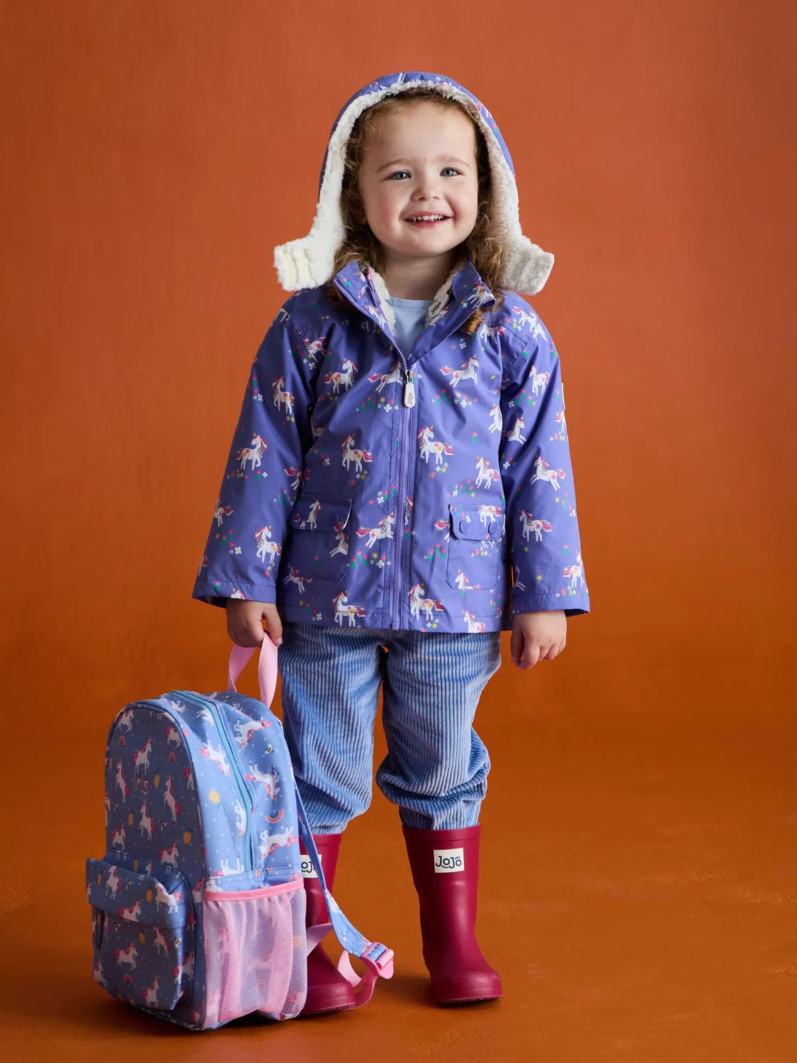Куртка 4-в-1, водонепроницаемая, Polar Fleece Jojo Maman Bébé, фиолетовая — фото 4
