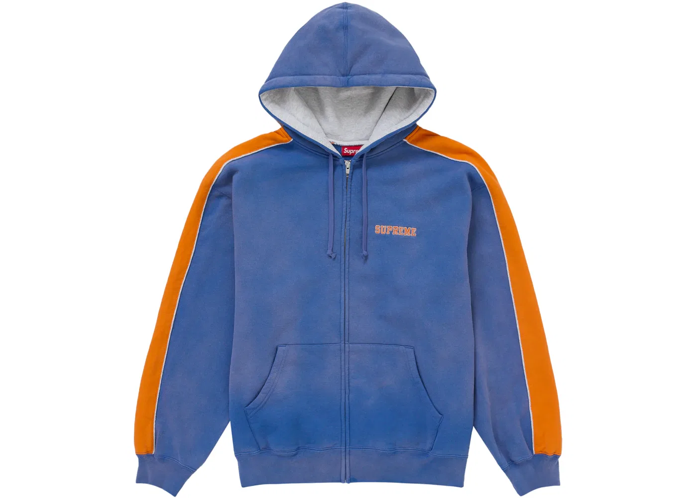 Мужская худи на молнии с капюшоном Supreme Sweatshirt, Washed Royal