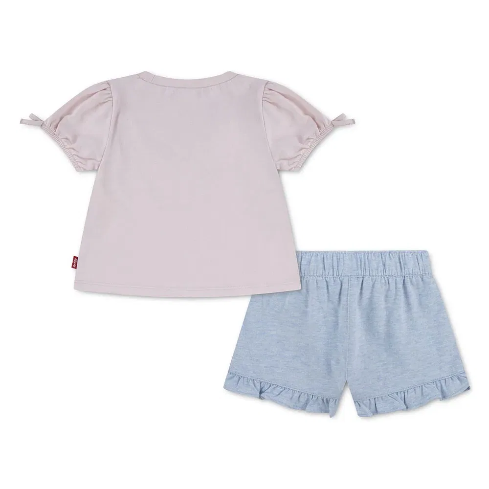 Детский комплект для девочек с коротким рукавом Levi's, Pink — фото 2