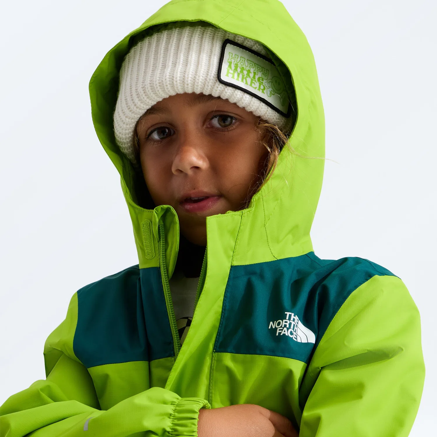 Детская дождевая куртка водонепроницаемая Antora The North Face, Sport Moss/Pacific Teal — фото 4
