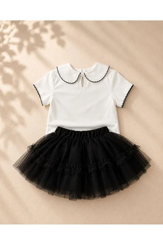 Детский комплект для девочек с цветочным принтом Zuzi Baby, Black — фото 3