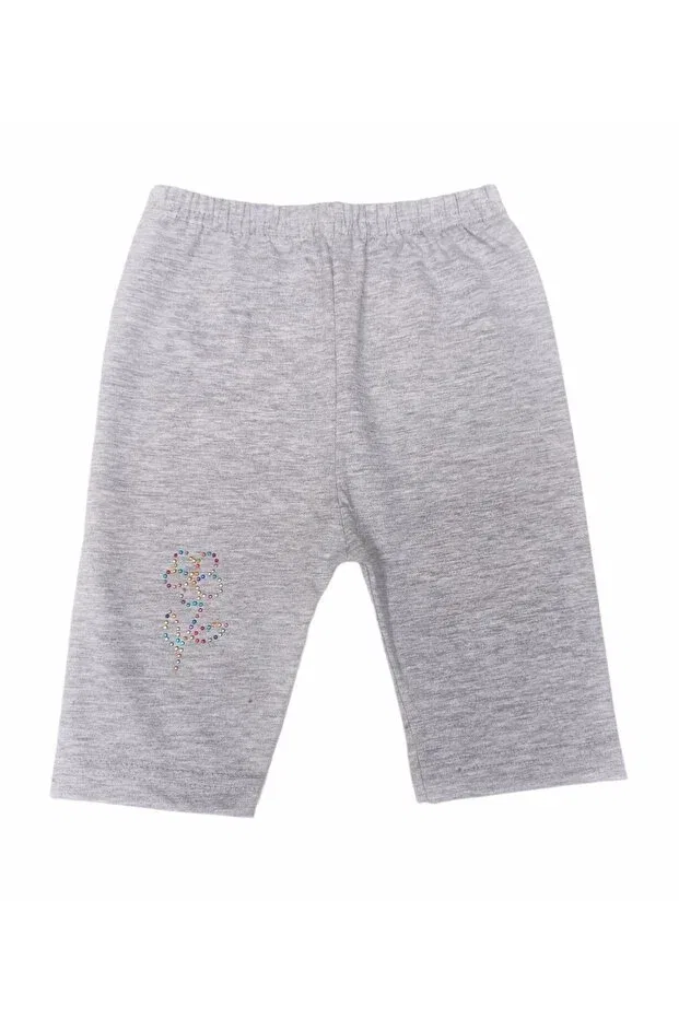 Детские леггинсы для девочек с принтом Girl'S gray stone printed short tights Ceylanoğlu, Gray