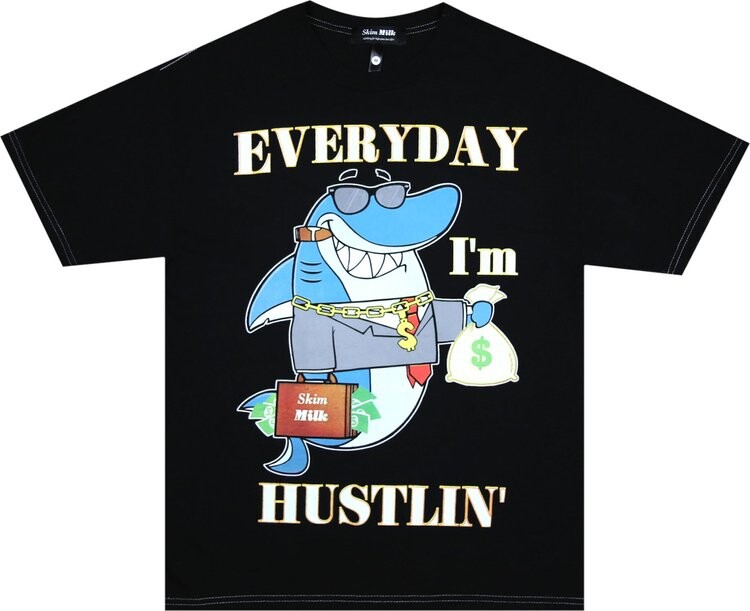 

Футболка Skim Milk Everyday I'm Hustlin' Tee 'Black', черный