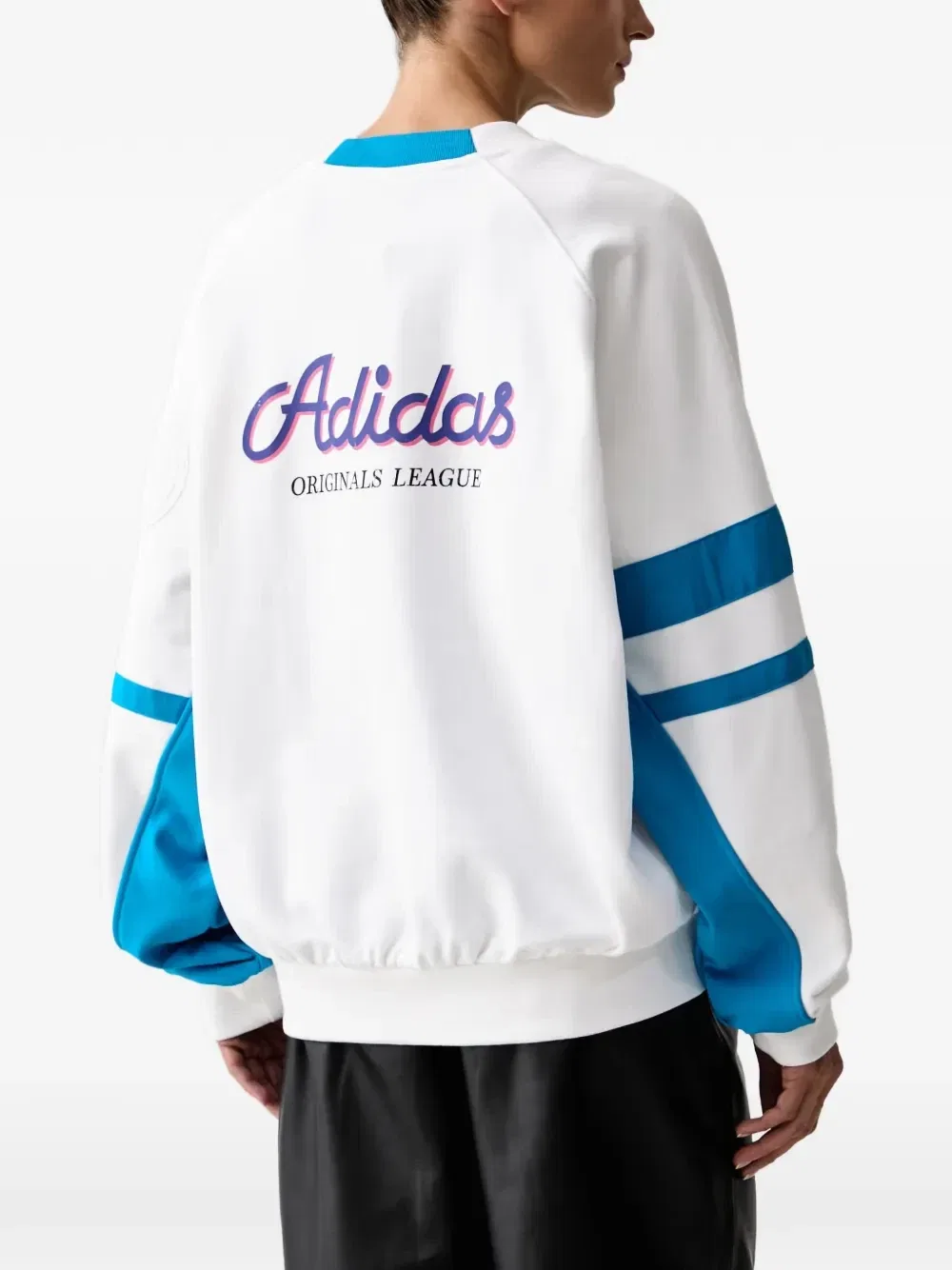 Толстовка с графическим принтом и вставками adidas, белый — фото 3