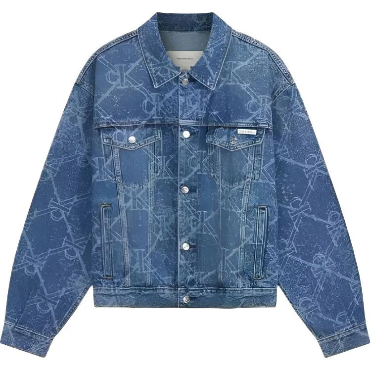 Мужская джинсовая куртка с отложным воротником Calvin Klein, Denim Blue