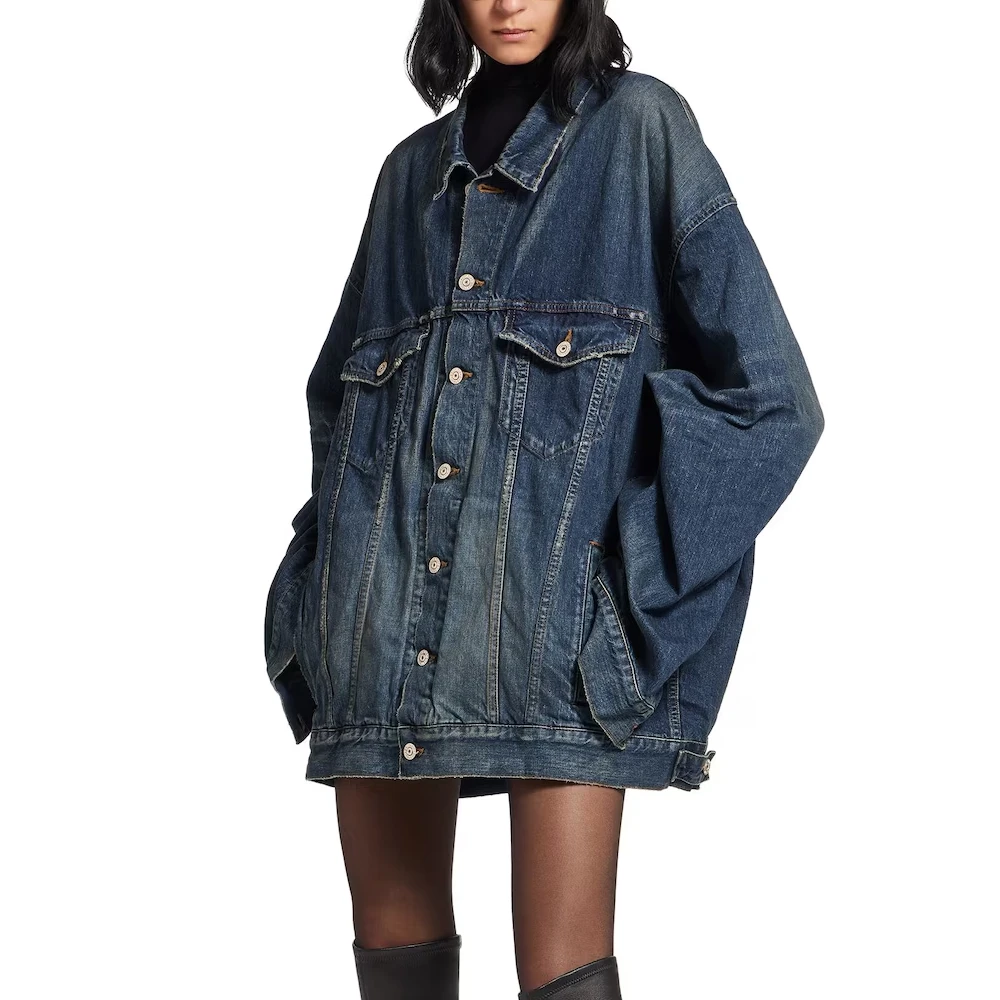 Куртка Balenciaga Tape Type Oversized, синий — фото 4