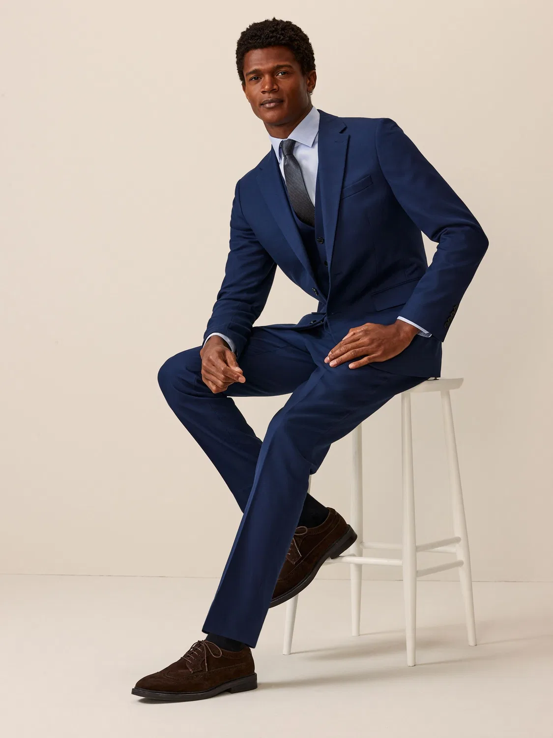 Пиджак костюмный Slim Fit Textured Next, ярко-синий — фото 2