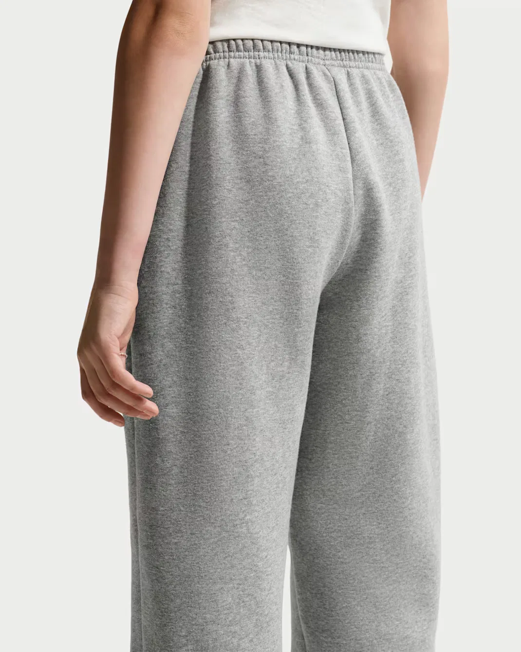 Свободные брюки для девочек Nike Sportswear Studio Fleece, Dark Grey Heather/Particle Grey/White — фото 3