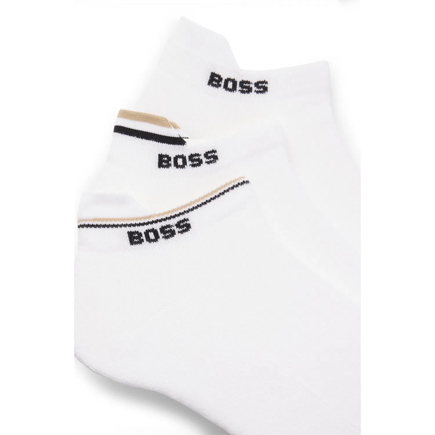 Мужские короткие носки-сникерсы с иконическими деталями BOSS, White — фото 3