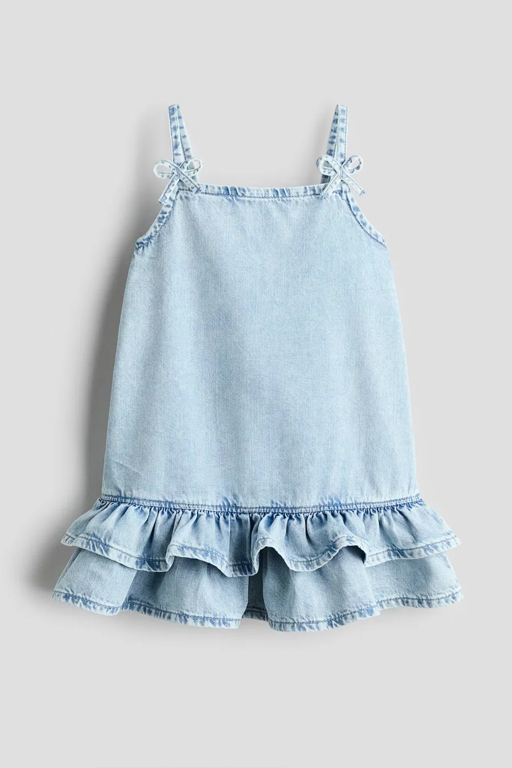 Джинсовое платье с декоративными бантами H&M, Helles Denimblau