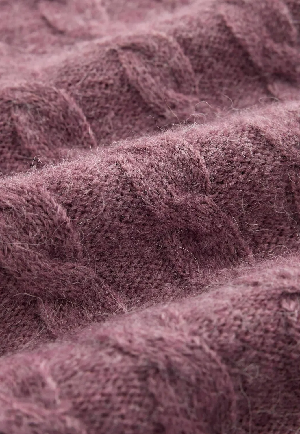 Вязаный джемпер с косами и кружевным воротником Next, Dark Pink — фото 2
