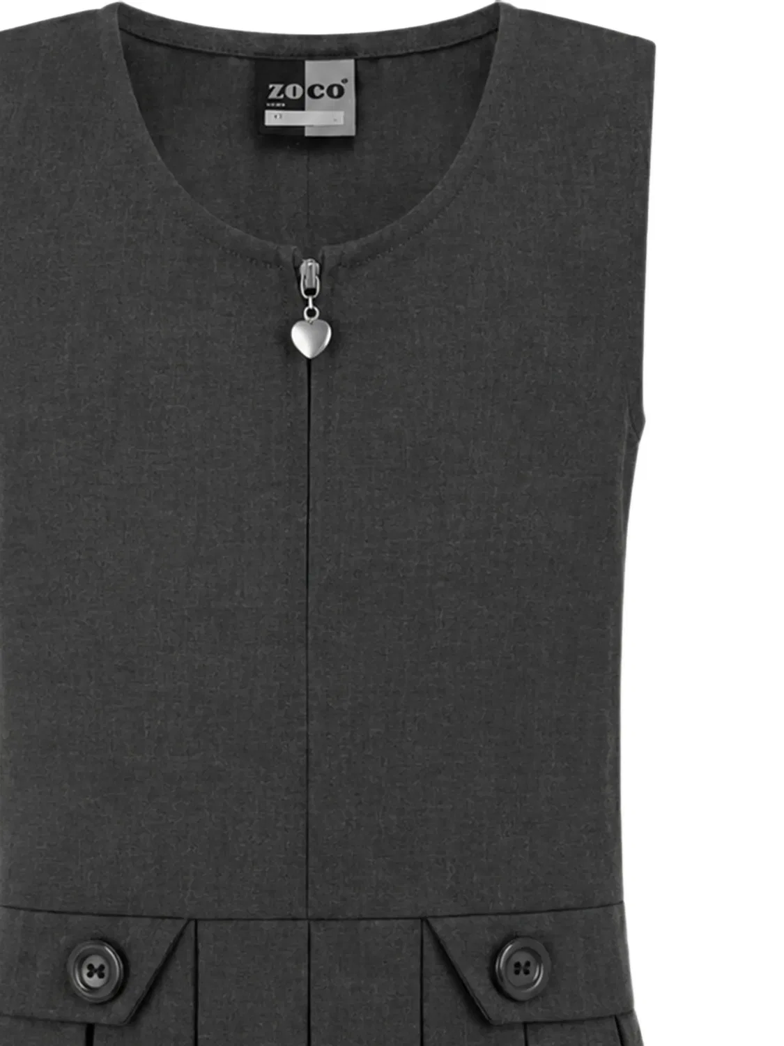 Плиссированное платье с застежкой-молнией спереди Zeco Schoolwear Kids, серый — фото 3