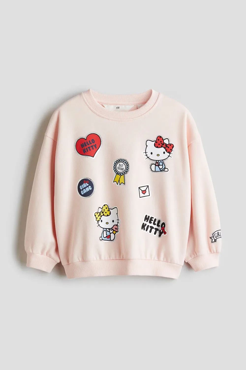 Хлопковая толстовка с принтом H&M, Hellrosa/Hello Kitty