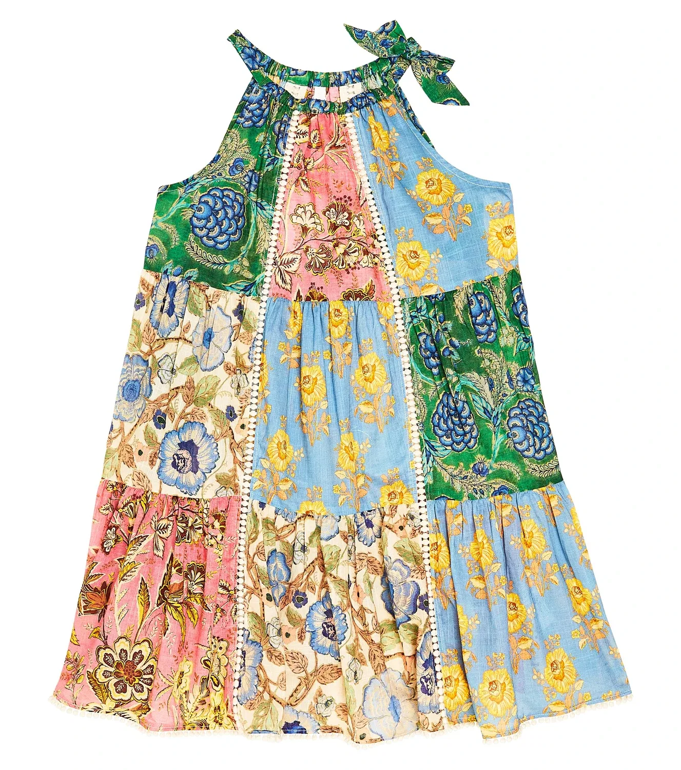 Платье хлопковое с принтом Junie Zimmermann Kids, мультиколор