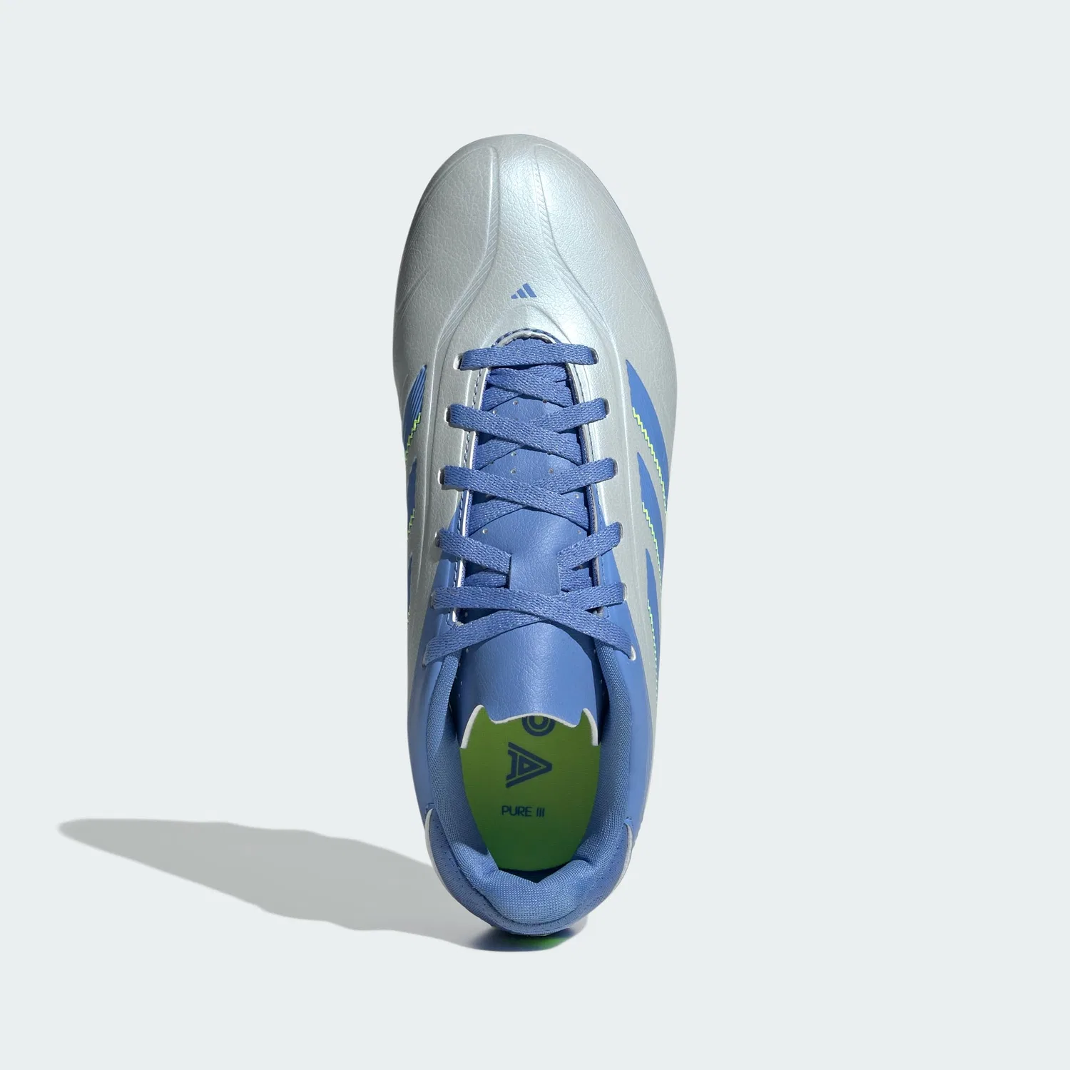Детские футбольные бутсы для мальчиков с текстурным верхом Adidas, Halo Blue Blue Fusion Lucid Lemon — фото 3
