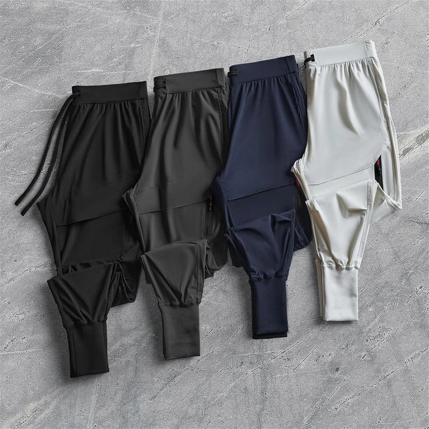 Мужские спортивные брюки-джоггеры с карманами на молнии, модель Athletic Joggers, серый — фото 2