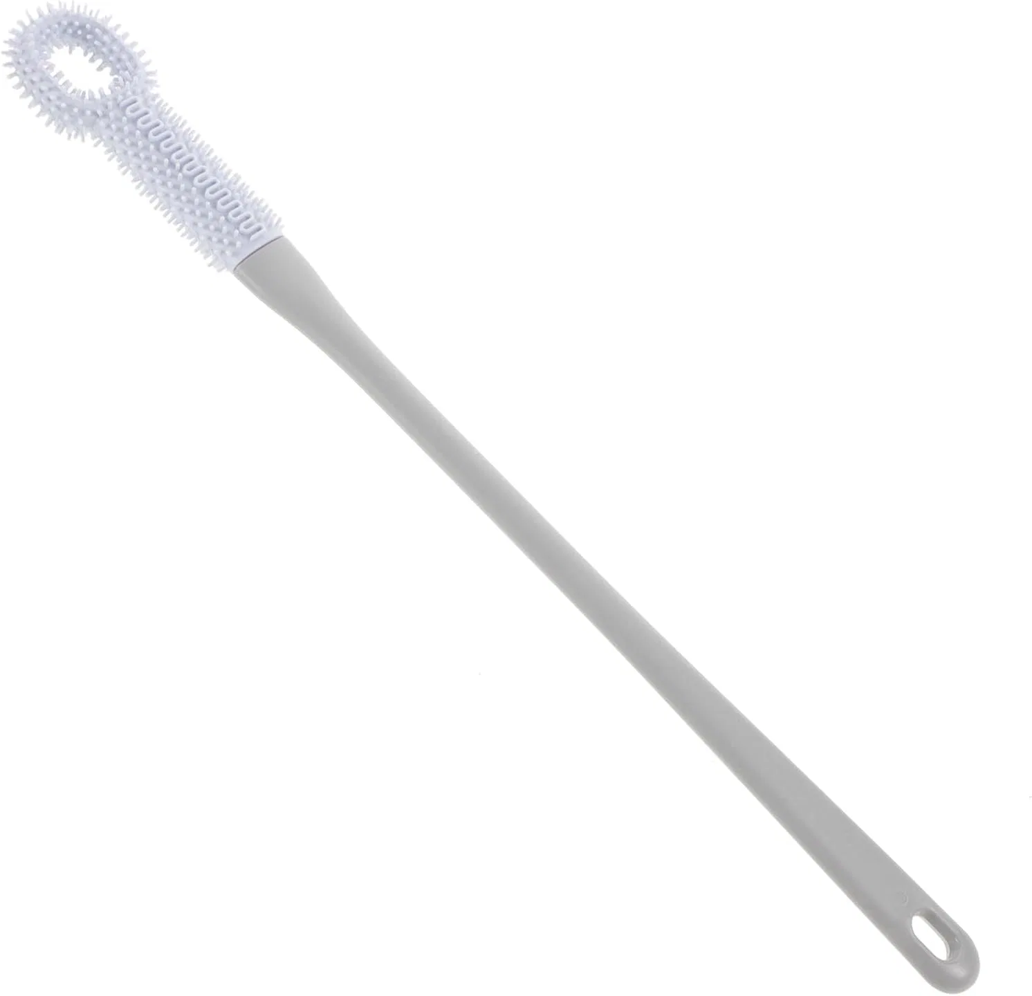 Щетка для ног с длинной ручкой Anneome, силиконовая, голубая, 39.5 x 3.5 x 1 см