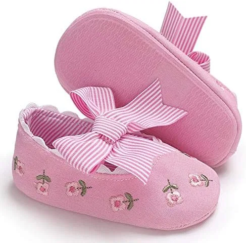 Детские туфли Мэри Джейн для девочек с вышивкой Purepips, Pink — фото 2