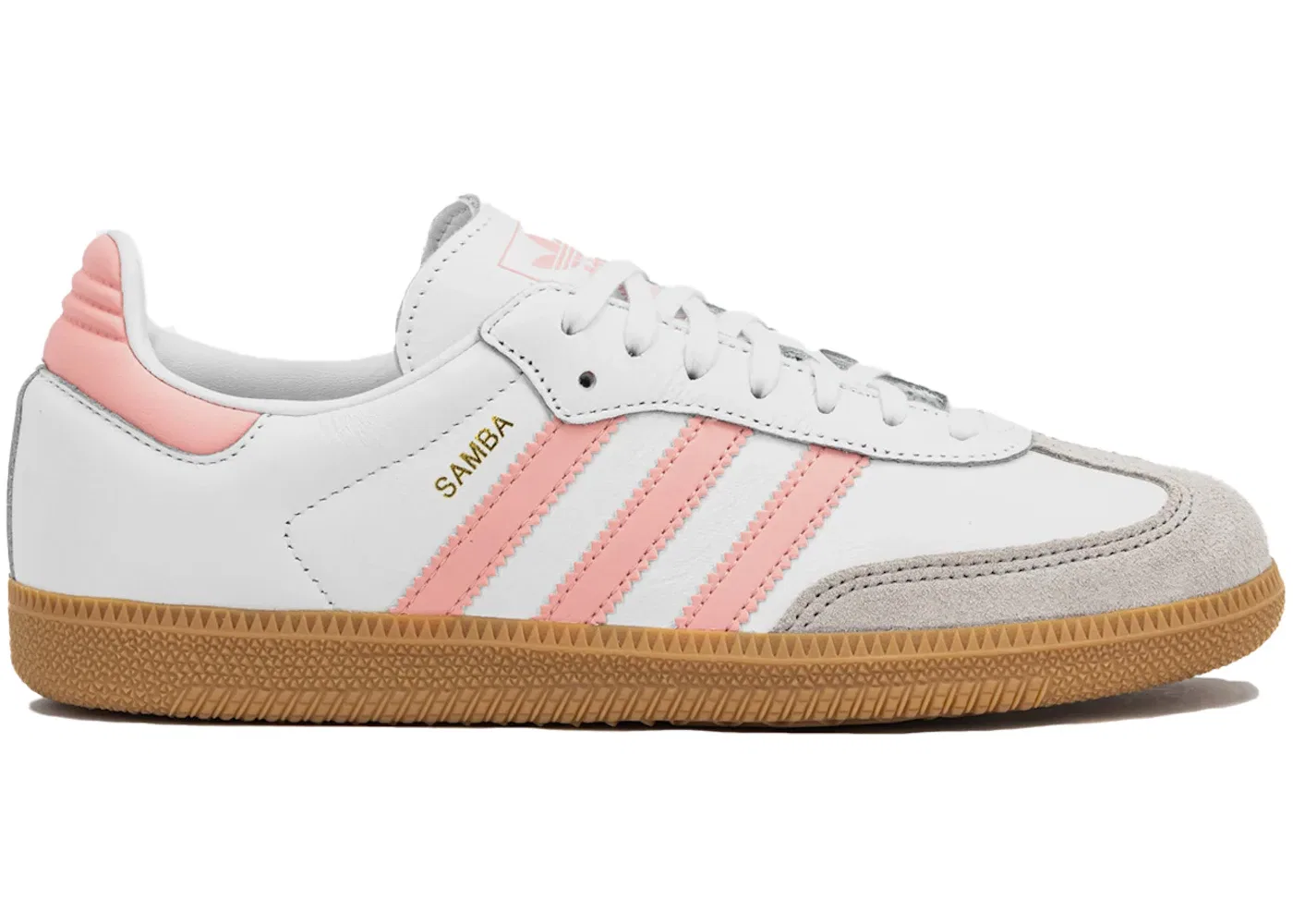 Детские кроссовки с замшевыми вставками Adidas Samba OG, White Coral Pink