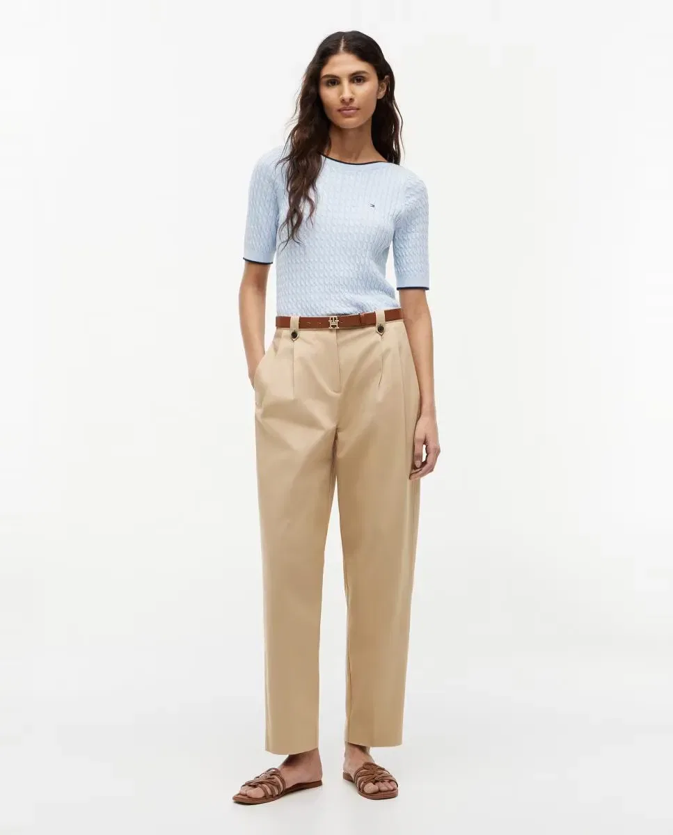 Женский джемпер с рукавом 3/4 и круглым вырезом Tommy Hilfiger, Azul Claro — фото 2