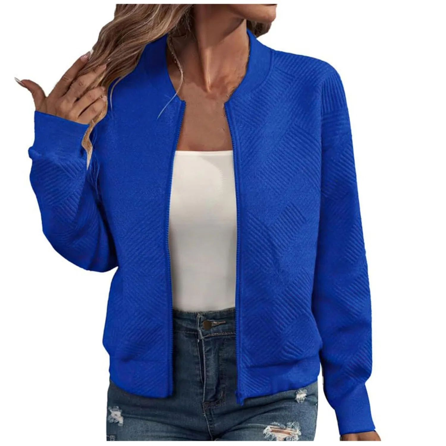 Женская куртка-бомбер с принтом, модель UK Cardigan, бренд, Blu