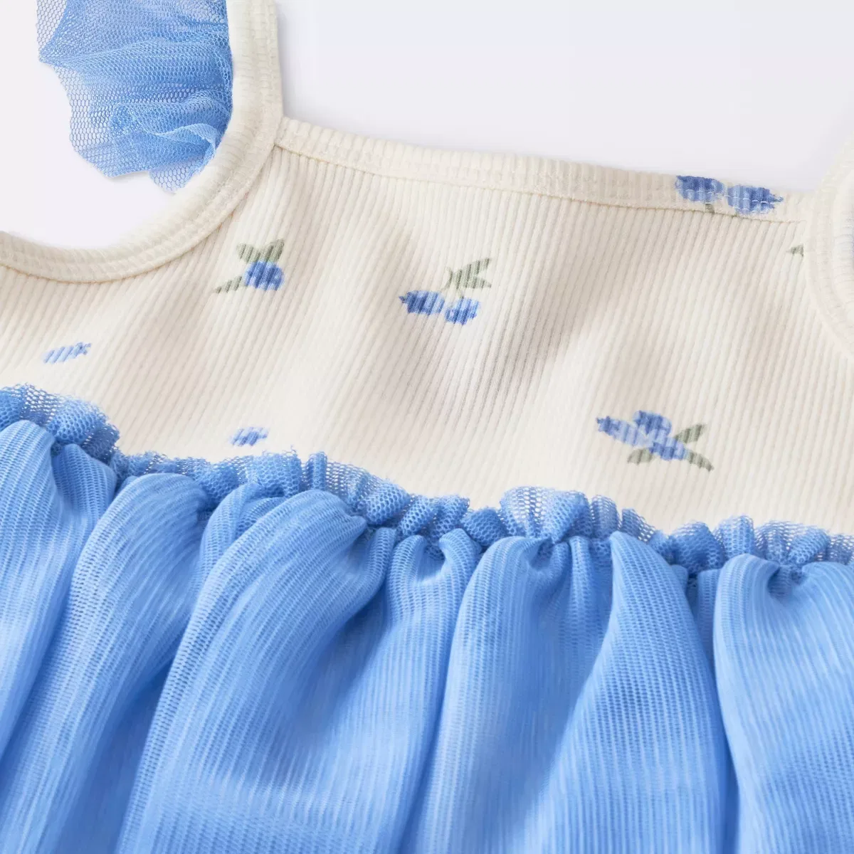 Детское платье-комбинезон с длиной мини с квадратным вырезом Newborn, Blue — фото 3