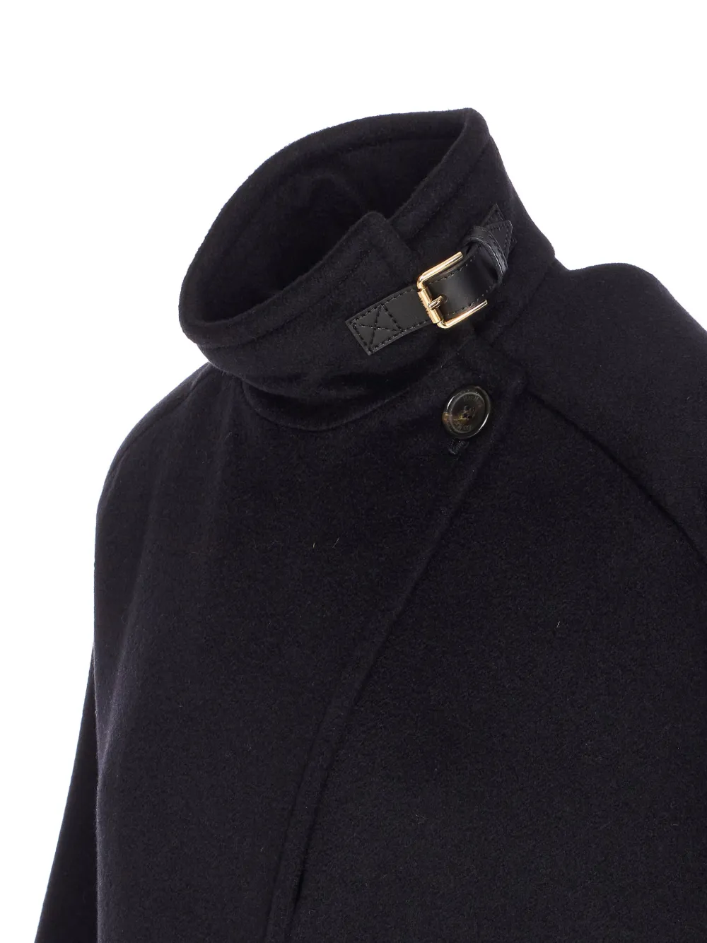 Кейп с высоким воротником на пуговицах Max Mara, черный — фото 3