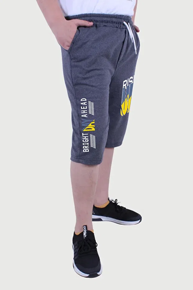 Детские шорты для мальчиков с принтом Rise Up Printed Fyk Kids, Smoked — фото 2