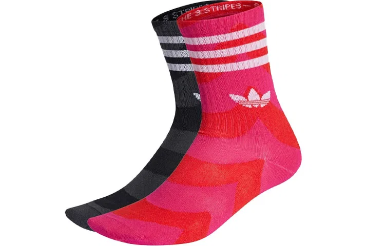 Носки с принтом Adidas Originals Marimek Crw, 2 пары, Black Red