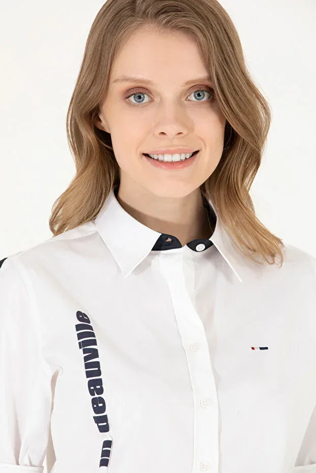 Женская рубашка с длинным рукавом U.S. Polo Assn., Белый — фото 3