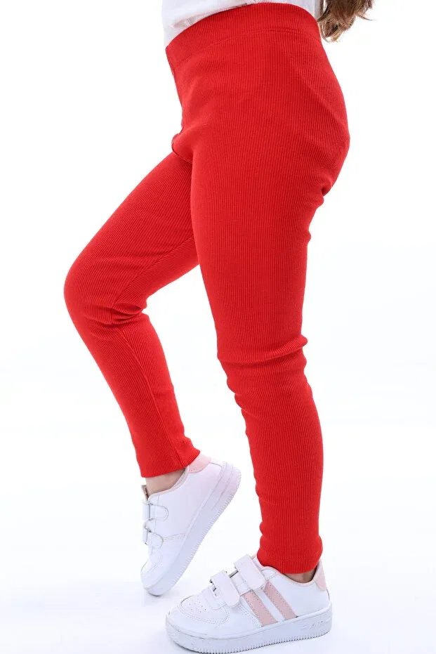 Детские леггинсы для девочек хлопковые Basics Kyex, Red — фото 4