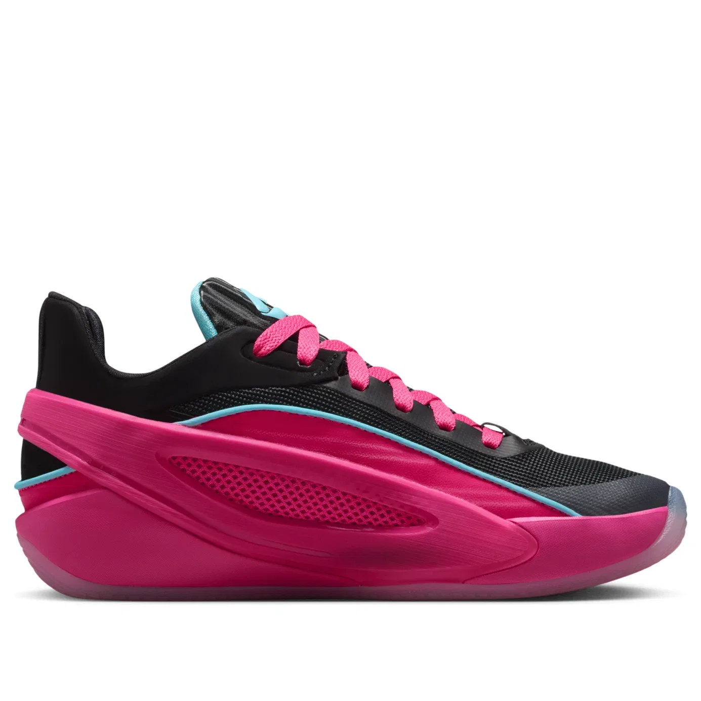 Детские кроссовки для баскетбола с шнуровкой Air Jordan Luka 5 Laser Fuchsia Black Fiberglass, фиолетовый — фото 2